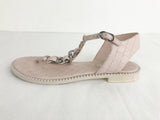 T-Strap Quilted Leather Sandal Size 8