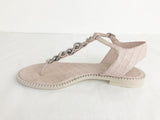 T-Strap Quilted Leather Sandal Size 8