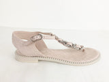 T-Strap Quilted Leather Sandal Size 8