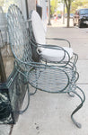 Verdigris Iron Patio Chairs with Pads Set of Two (6 Available Sold in Pairs)