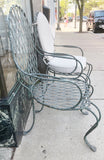 Verdigris Iron Patio Chairs with Pads Set of Two (6 Available Sold in Pairs)