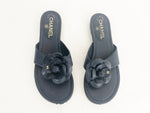 Chanel Camellia Leather Sandal Size 6.5