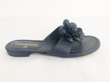 Chanel Camellia Leather Sandal Size 6.5