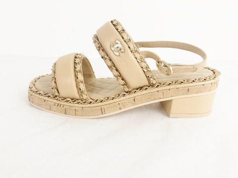 NEW Chanel Chain Accent Sandal Size 7