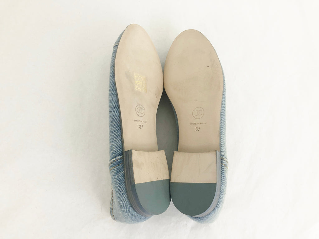 New Chanel Denim Ballet Flats Size 7 – KMK Luxury Consignment