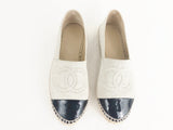 NEW Chanel Crackled Leather Espadrille Size 8