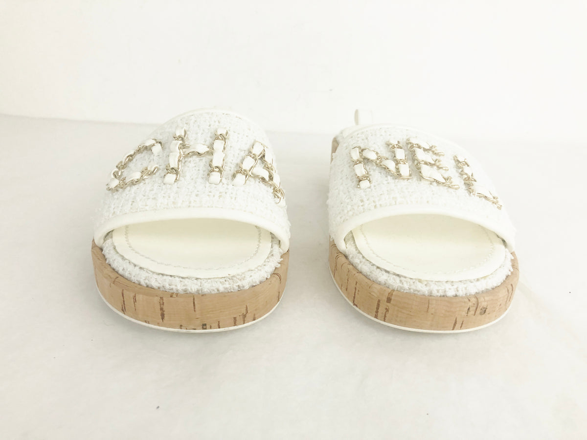 NEW Chanel Tweed Mules Size 7.5 – KMK Luxury Consignment