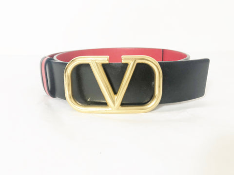 Valentino Reversible Leather Belt Size M