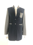 Biella Collezioni Cashmere Blend Two-Tone Coat Size M