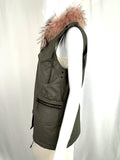 SAM. Vest with Raccoon Collar Size M