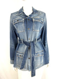 Saint Laurent Belted Denim Coat Size M