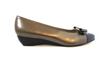 NEW Salvatore Ferragamo Pewter Wedge Shoe Size 8 B