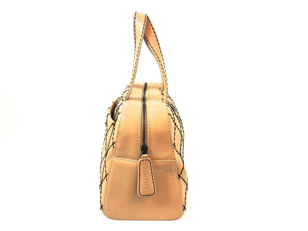Tan Surpique Bowler Bag – KMK Luxury Consignment