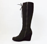 Prada Suede Wedge Boot Size 38 It (8 Us)