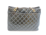 Vintage Quilted Leather Shopping Tote