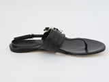 NEW Gucci Leather Gg T-Strap Sandal Size 38 It (8 Us)