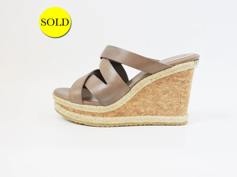 NEW Jimmy Choo Cork Wedge Mule Size 38 It (8 Us)