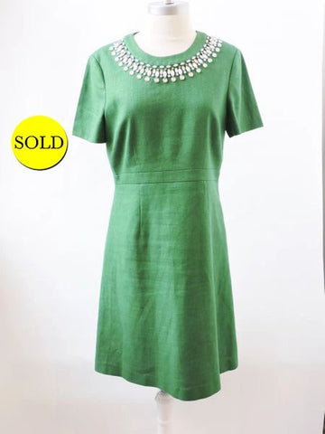 Kate Spade Linen Embellished Dress Size 8