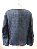 Elie Tahari Blue Linen Jacket Size 14