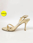 Jimmy Choo Gold Metallic Slingback Sandal Size 40 It (10 Us)