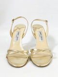 Jimmy Choo Gold Metallic Slingback Sandal Size 40 It (10 Us)