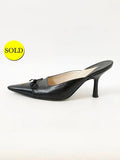 Chanel Leather Pointed Toe Mule Size 37 It (7 Us)