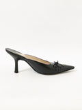Chanel Leather Pointed Toe Mule Size 37 It (7 Us)