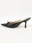 Chanel Leather Pointed Toe Mule Size 37 It (7 Us)