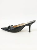Chanel Leather Pointed Toe Mule Size 37 It (7 Us)