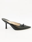 Chanel Leather Pointed Toe Mule Size 37 It (7 Us)