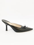Chanel Leather Pointed Toe Mule Size 37 It (7 Us)