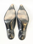 Chanel Leather Pointed Toe Mule Size 37 It (7 Us)