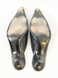 Chanel Leather Pointed Toe Mule Size 37 It (7 Us)