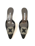 NEW Manolo Blahnik Hangisi Mules Size 37 It (7 Us)