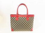 Gucci Canvas Tote With Leather Trim