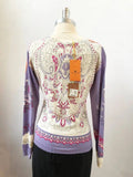 NEW Etro Silk Patterned Cardigan Sweater Size 42 It (S / 6 Us)