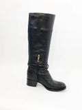 Prada Leather Knee Boots Size 38 It (8 Us)