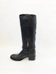 Prada Leather Knee Boots Size 38 It (8 Us)