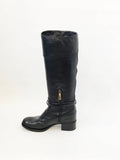 Prada Leather Knee Boots Size 38 It (8 Us)