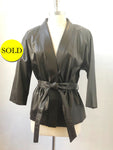 Worth Belted Leather Jacket Size M