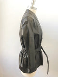 Worth Belted Leather Jacket Size M