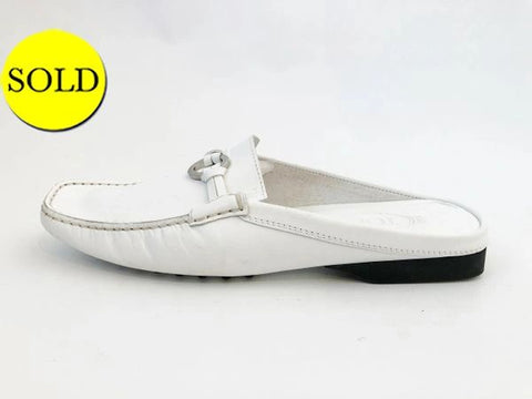 Tod's White Leather Slide Size 10