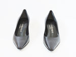 YSL Black Leather Pump Size 35.5 It (5.5 Us)