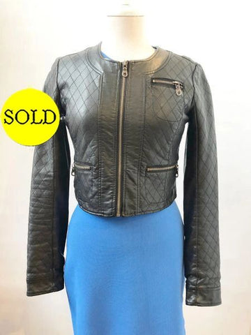 Members Only Faux Leather Jacket Size S