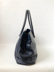 Blue Leather Tote