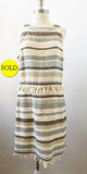 Tory Burch Stripe Fringe Trim Dress Size 12