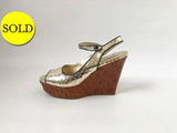 Prada Metallic Wedge Size 38 It (8 Us)