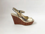 Prada Metallic Wedge Size 38 It (8 Us)