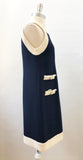 Moschino Blue With Ivory Trim Dress Size 10
