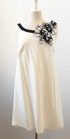 Maria Grazia Severi Floral Jewel Dress Size 44 It (8 Us)